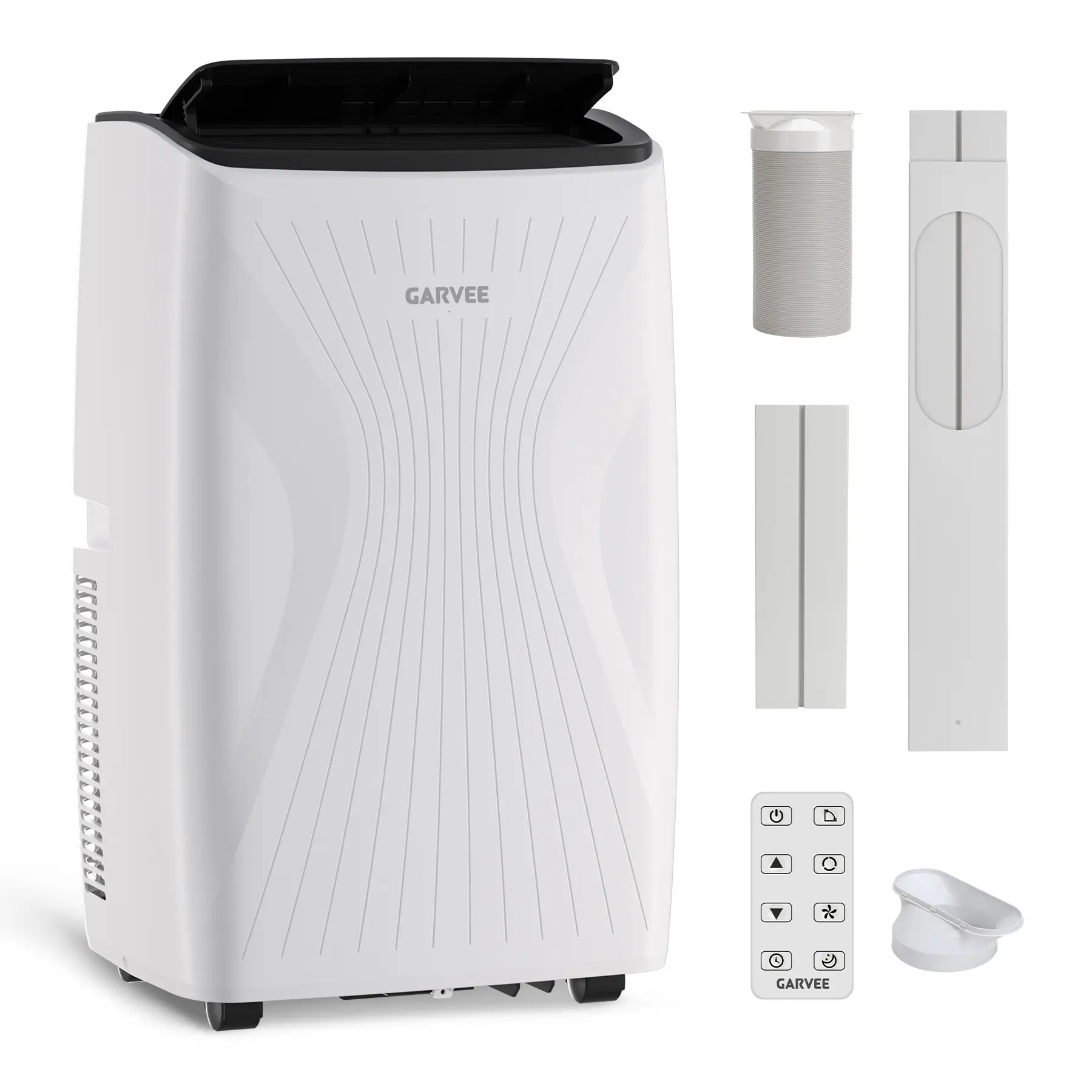 Garvee 12000 BTU Portable Air Conditioner for Large Rooms, 5-in-1 Mobile AC Unit with Built-in Dehumidifier and Fan, Cools Up to 550 Sq Ft with Remote and Window Kit