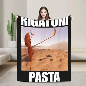 Marcus The Worm Rigatoni Pasta Blanket, Funny Foodie Aesthetic Throw for Couch & Sofa, Cozy Soft Travel Office Blanket, Perfect Graduation Gift, Unique Birthday Surprise for Gamers, High Quality Warm Bedspread