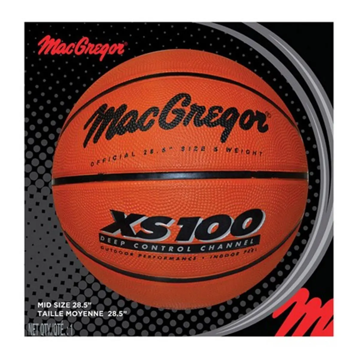 Macgregor 40-96146BX Size 6 Basketball, 8 Years and Up, Deep Control Channel Design, Embossed Graphics, Extra Grip Rubber Cover, Indoor/Outdoor Use