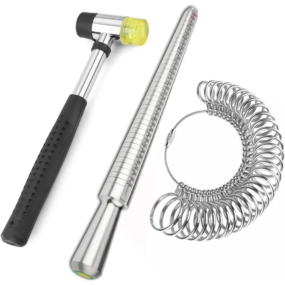 Ring Measuring Tool Set, Integrated Conical Solid Ring Mandrel Sizer Tools for Ring Repair and Measurement, Jewelry Sizing Measuring, Calipers, Precision, Durability