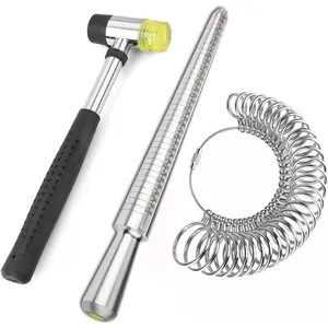 Ring Measuring Tool Set, Integrated Conical Solid Ring Mandrel Sizer Tools for Ring Repair and Measurement, Jewelry Sizing Measuring