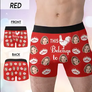 Custom boxer Briefs for Men Personalized Face Photo Print Underwear, Design Anniversary Valentine's Day Birthday Gift for Boyfriend /Husband Menswear boxer Shorts Polyester Customized