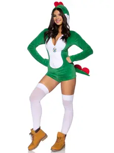 Leg Avenue 87098 20302 Womens Comfy Super Dino Costume, Green & White - Medium