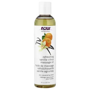 NOW Foods Solutions, Refreshing Massage Oil, Vanilla Citrus, 8 fl oz (237 ml)