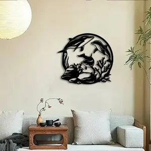 1pc Dolphin and Seaweed Metal Wall Art, Marine Ecosystem Statue Mural, Perfect for Aquarium Room, Dive Bar, Coral Wall Decor, Ecology Day Decor, Ideal Gift for Divers