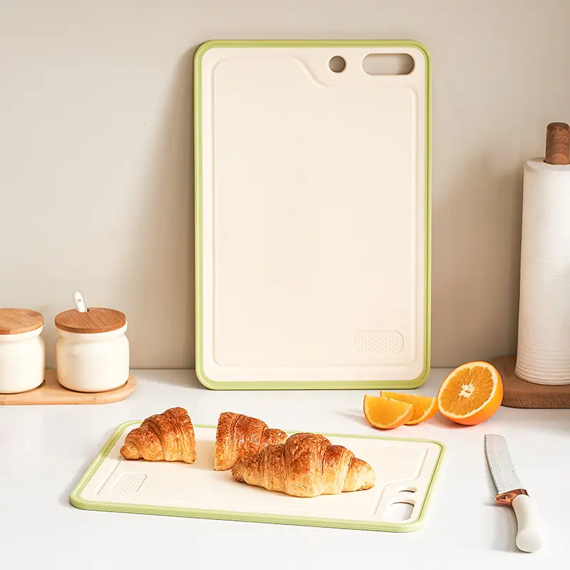 BPA-Free Plastic Reversible Chopping Board - Kitchen Cutting Board, 15.8in x 10.6in x 0.6in Polypropylene, Antibacterial Bacteriostatic, Stain Resistant, Non-Slip Silicone Edges, Handles, Dishwasher-Safe, Multiple Colors, Ideal for Cooking, Camping