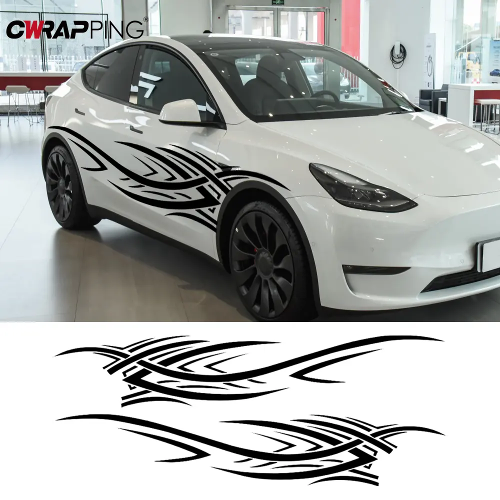 Car Stickers Flame Decals Bumper Hood Auto Door Waistline Stickers Universal DIY Flame Vinyl Decal Sticker for Auto Accessories