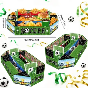 Soccer Snack Tray &Party Decorations for Game Day Celebration –23.6 x12.2inch spacious storage-Tailgate Essentials and Unique Soccer Decor, Birthday Party Favors, Goodie Bags, and Sports Event Party Supplies for Fans，Christmas decorations
