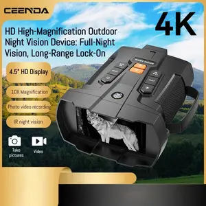 Outdoor night vision device, low-light full-color telescope, digital infrared day and night visibility, 4K high definition with compass