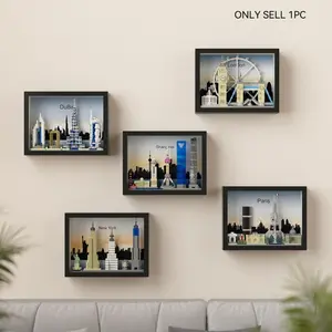 Dubai Cityscape 3D Puzzle Frame, Building Block Puzzle, Luxury Building Model Kit, Home Decor Art Piece, Creative Gift for Christmas New Year Birthday