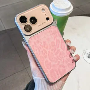 Phone case Compatible with iPhone 17 16 15 14 13 pro max Case,Luxury Classic Cheetah Leopard Print,Glossy Electroplated Edge Military Grade Drop Protection Shockproof Phone Cases