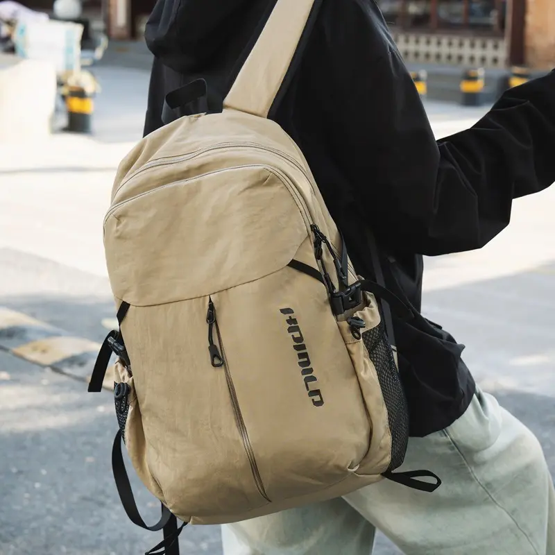 Lightweight Casual Daypack Backpack with Vertical Front Pocket & Side Mesh Holders – Everyday Travel & Commute Bag