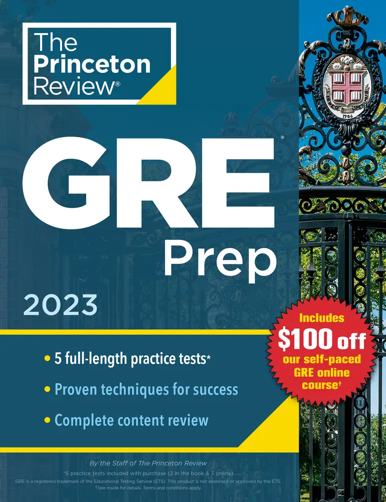 USED-Princeton Review GRE Prep, 2023: 5 Practice Tests + Review & Techniques + Online Features by The Princeton Review (Paperback)