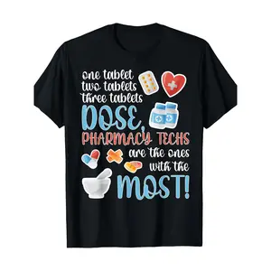 Menswear Tops Unisex Pharmacy Technician Short Sleeve T-Shirt - 100% Cotton Fabric, Casual Round Neck, Vibrant Medical Graphic Print, Machine Washable, All-Season Fitted Cut, Ideal for Healthcare Professionals, Funny Freak Cat Meme Design