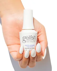 Gelish Anti-Stain Top Coat – 15ml No Wipe High-Gloss Finish, Durability, Long-Lasting, Easy Application, UV/LED Compatible, Professional Sealer Gel Nail Polish.