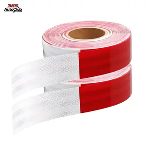 2 Inch x 200 Feet DOT-C2 Red White Reflective Tape, High Visibility Waterproof Self-Adhesive Safety Warning Sticker, Outdoor Durable Reflective Strip for Vehicle, Trailer, Boat and Sign Decoration