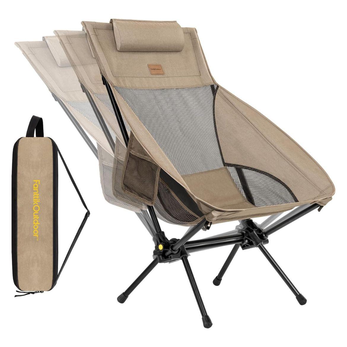 Fanttik Outdoor Zeta L8 Max Rocker Camping Chair, Multi-Angle Adjustable Camping Chair Supports 250 lbs, Portable & Ligh