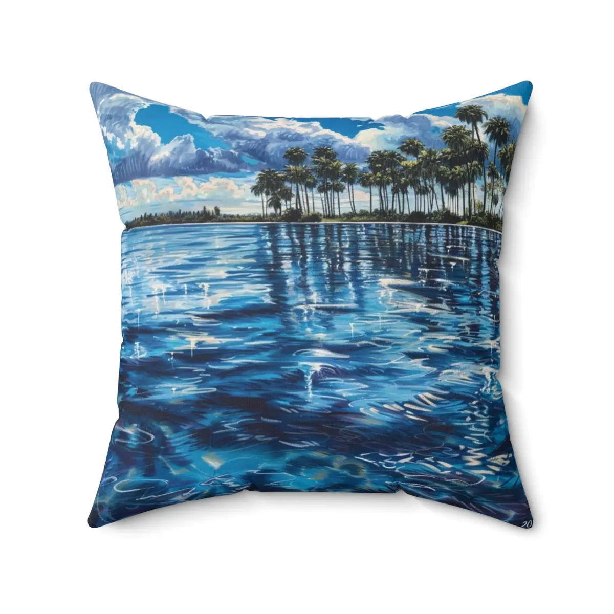 Anclote Key Palms: Spun Polyester Pillow