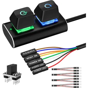 PC Power Button, External Desktop  Power  Splitter  Off Reset SW HDD LED PC External Power  Button for Motherboard ()