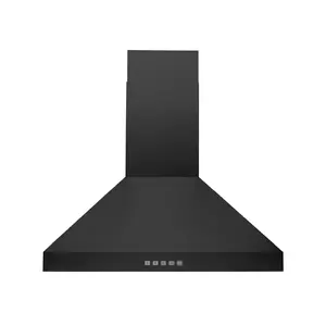 Hauslane Wall Mount Range Hood 30 Inch, Pro Model, Matt Black Stainless Steel Range Hood, Strong Suction, Changeable LED Lamps, 6” Duct or Ductless, Kitchen Hood Vent, Stove Hood Vent