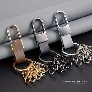 Men's Heavy-Duty Multifunctional Quick Release Keychain with 1 Large Hook & 5 Small Hooks - Stainless Steel & Zinc Alloy Construction for Business & Everyday Carry
