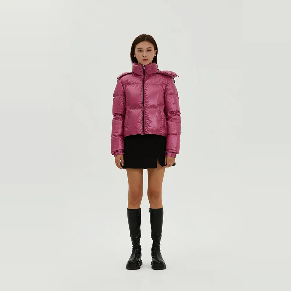 Fitouch Keyli Women's Down Puffer Coat Jacket with Hood | Cropped | 700+ Fill