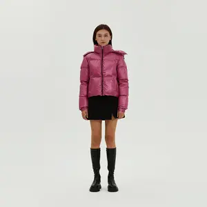Fitouch Keyli Women's Down Puffer Coat Jacket with Hood | Cropped | 700+ Fill