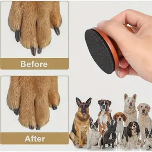 Solid Wood Pet Nail Trimming Board Paw Trimmer, Round Design Easy Operation, Universal Cat Dog Nail Filing Pad, Safe Gentle Pet Care Tool