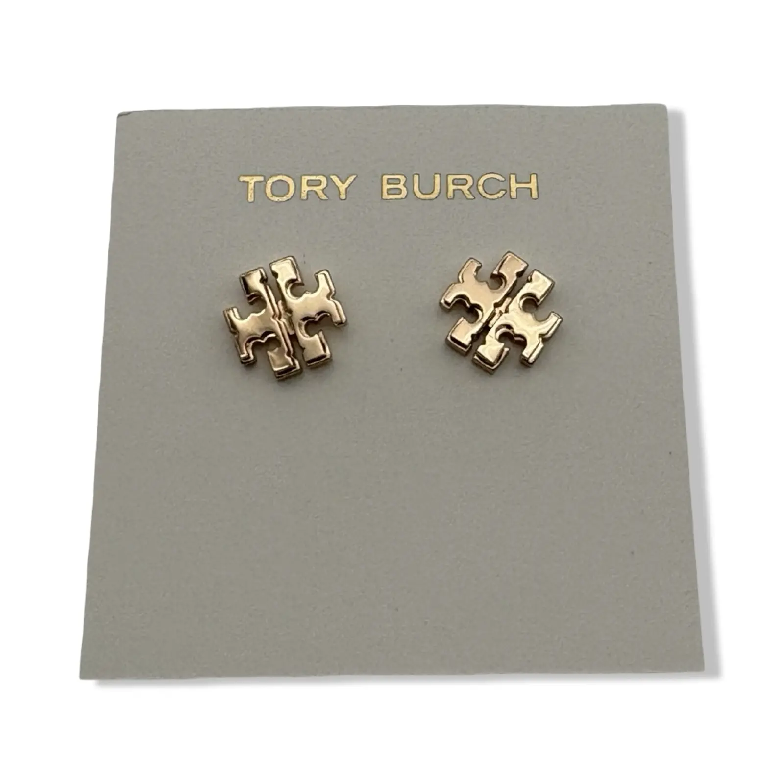 Pre-Owned Tory Burch Women's Small Logo Stud Earrings (Tory Gold) - B0BP8H36DK