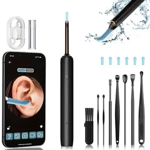 Portable Visual Earwax Cleaning Tool Set, 1 Set Earwax Removal Tool with Replacement Silicone Ear Spoons, Wireless Visual Earwax Removal Tool, Ear Cleaner