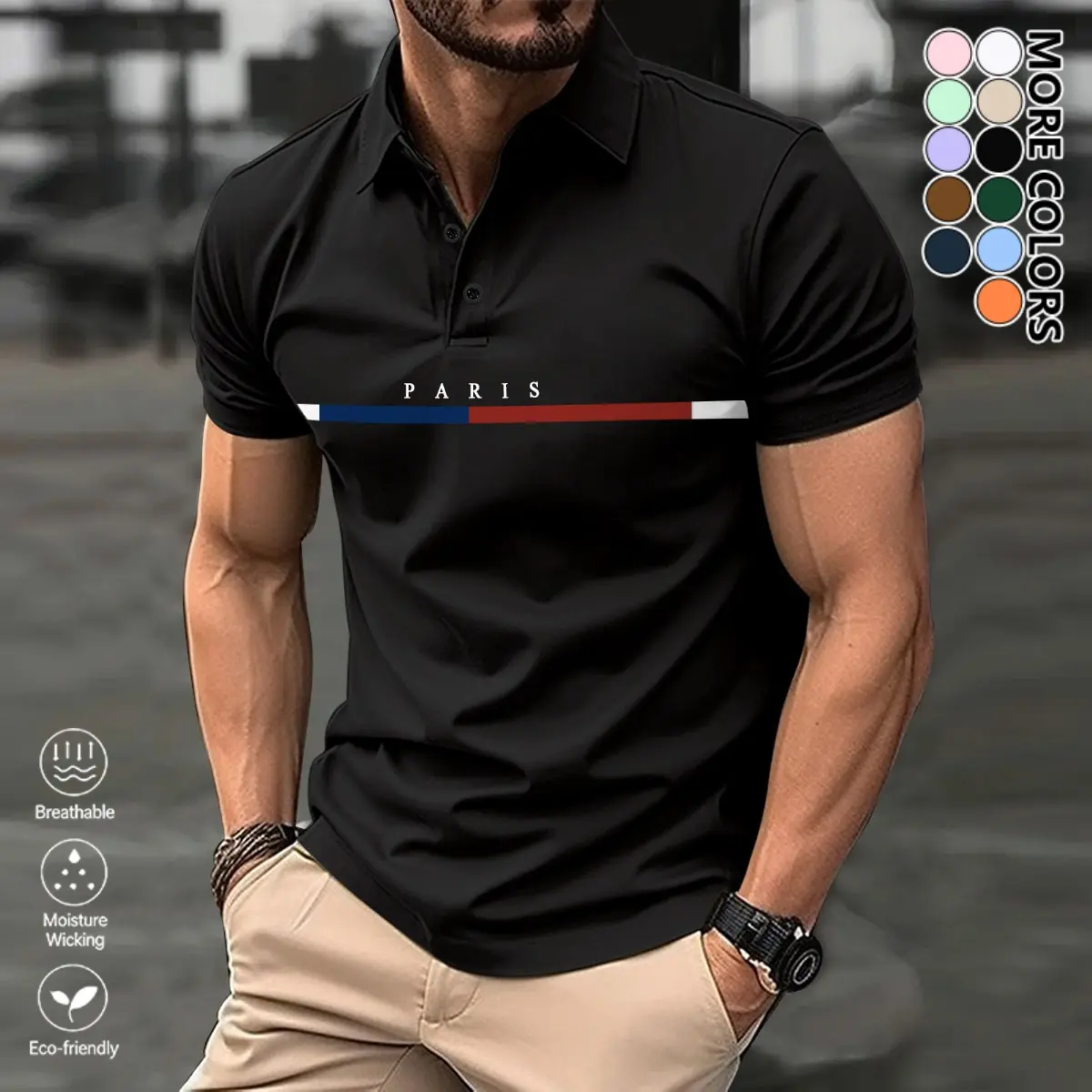 Clean Gent 1-pack: men’s premium polo shirt, regular fit, casual fashion short-sleeve polo collar shirt top; men’s polo shirts; menswear