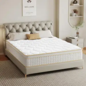 Queen Mattress 12 Inch Hybrid Mattress in a Box with Memory Foam and Pocket Springs for Pressure Relief, Medium Firm Queen Size Mattress, Motion Isolation,CertiPUR-US