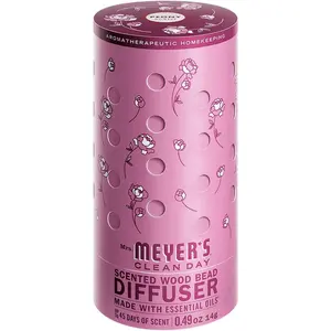 MRS. MEYER'S Clean Day Wood Bead Diffuser, Air Freshener Fragrance for The Kitchen, Office, Bedroom and More,  Days of Fragrance, Peonyed, Pack of
