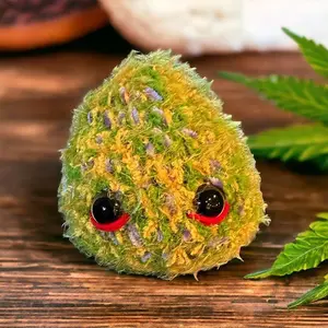 Crocheted Bud - Pineapple Express Bud 5 Inches Tall Fun Chill Vibe Gardentok Community