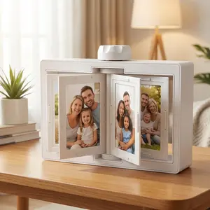 Desktop Photo Album with Flip Frames Mini Rotating Frame Photo Flip Box Double Side Display Photo Frame for Displaying Precious Memories, Gifts for Friends Parents Lovers