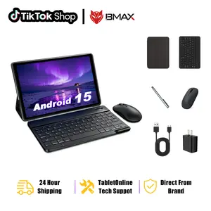 [SummerVibes]2026 The new's tablets BMAX-i9.5PLUS 10.1" IPS Android 15 Tablet,Fusion RAM 24GB (4+20)+128GB ROM, expandable up to 1TB,Bundle with Keyboard,Mouse,Case,Stylus,Type-C Charging,Adapter,Bluetooth,WIFI6,6000mAh Battery ,Mothersdaygift
