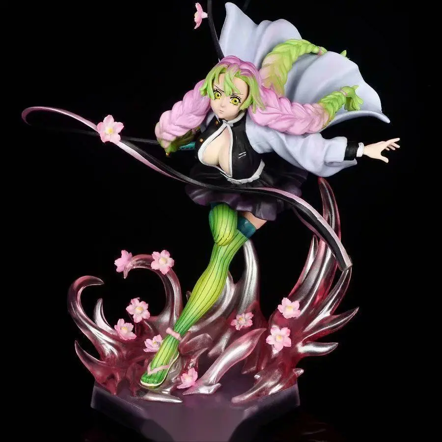 Demon Slayer Nezuko Kamado Model Figure Statue, Character Figurine, Classic Battle Pose, Gradient Hair, Sakura Effect, Detailed Sword, Limited Edition Anime Collectible, PVC Figure