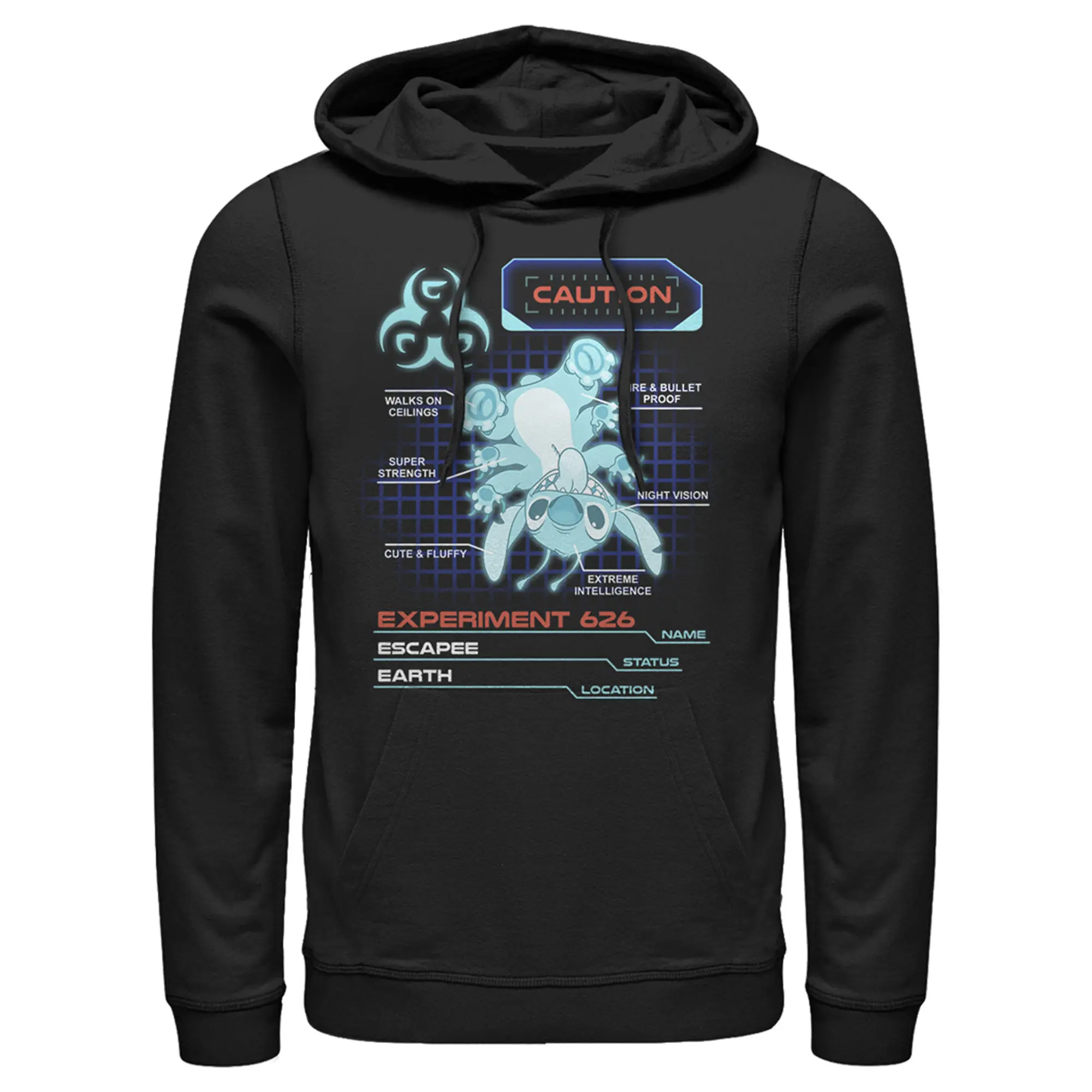 Men's Lilo & Stitch Experiment 626 Schematics Pull Over Hoodie