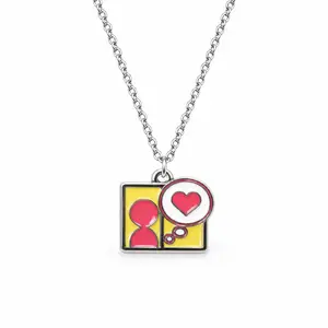 Matching Best Friend Necklace | Cute Gamer Girl Gift | Friendship Mood Pendant,Love, Problem,Friend Necklace | Mood Window Pendant Necklace | Cute Nostalgic Pendant Gift| Y2K Childhood Island Game Window Pendant