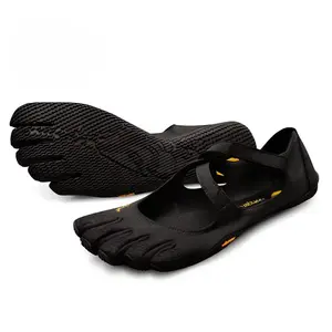 Yoga Pilates Five Finger Shoes, Non-Slip Split-Toe Indoor Fitness Shoes Dance Training Sneakers Black Barefoot Five Toe Shoes | Non-Slip Sole for Yoga, Beach & Pool