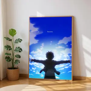 Attack on Titan Canvas Poster AOT "Freedom" Theme TV Series Anime Art Ideal for Gifting Dorm Living Bedrooms High-Quality Canvas