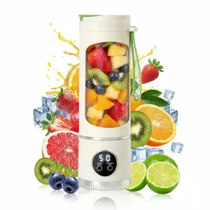 Portable Personal Blender, 450ML/15OZ Cordless Juicer Cup, USB Rechargeable, Ideal for Smoothies, Ice Blending, Juicing, Mini Blender for Travel Sports Outgoing, Cordless Hand Blender