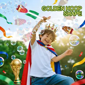 2026 World Cup Bubble Blower Torch, LED Light-Up Soccer Dream Toy for Kids, Unisex Football Fan Party Supplies, Birthday & Gathering Essentials
