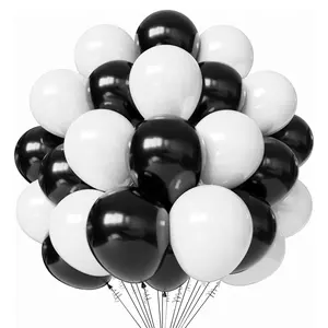 5/10/12/18inch Black White Party Balloons, Versatile Sizes, 20/80pcs Matte Finish White and Black Thicken Latex Balloons, Perfect for Graduation Wedding Birthday Anniversary New Year‘s Eve Baby Shower Gender Reveal Retirement Bachelor Party Decor