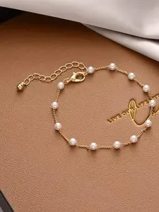 Fashion Faux Pearl Decorated Bracelet for Women & Girls, Fashion Jewelry for Party, Daily Clothing Decor, Trendy All-match & Exquisite Jewelry for Birthday Gift, Trendy Jewellery Accessories, Fashionable Jewelry