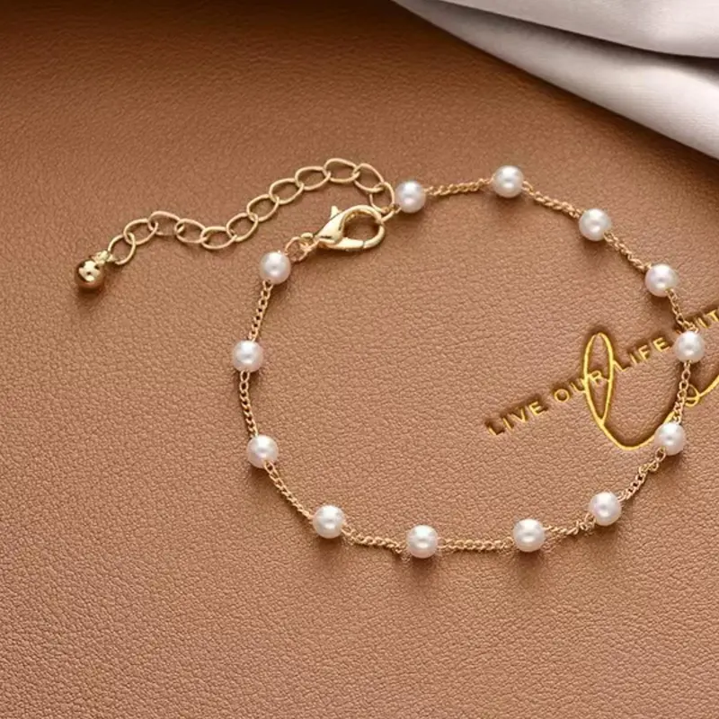 Fashion Faux Pearl Decorated Bracelet, Elegant Jewelry Bracelet, Bracelets Jewelry, Fashion Jewelry for Party, Daily Clothing Decor, Trendy All-match & Exquisite Jewelry for Birthday Gift, Pearl Beaded Bracelet