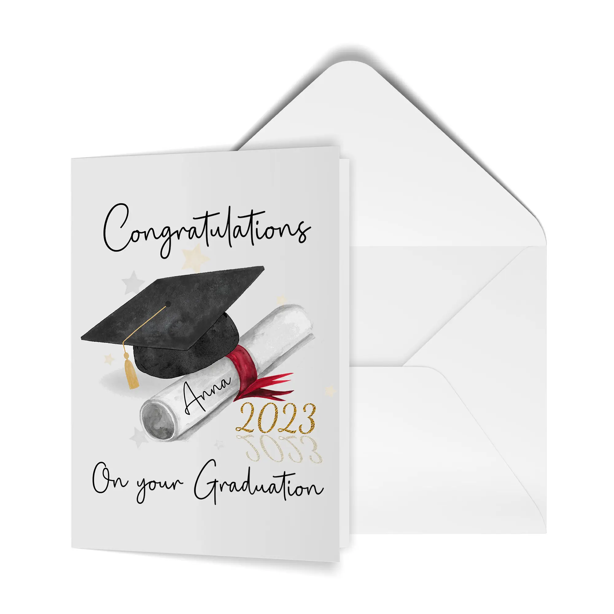 Custom Congratulation Graduation Greeting Card, University Card Gift For Her Sister, Class Of 2024 Card With Name Proud Of You