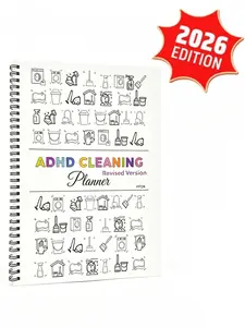 A4 ADHD Cleaning Planner - Smooth Pages, Durable Cover, Daily/Weekly/Monthly Schedules, Task Management Organizer, Office Accessory, Essential Stationery Gift for Busy Adults (Home, Dorm Use), Office Accessories
