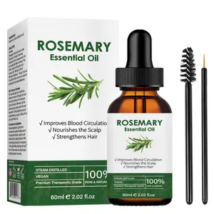 Christmas Organic Rosemary Essential Oil for Hair & Skin & Nails, 1/2 Counts Pure & Natural Essential Oil, Body Care Massage Oil for Home & Spa, Hair Products, Body Oil for Women, Ordinary Skincare Product, Rosemary Leaf Oil