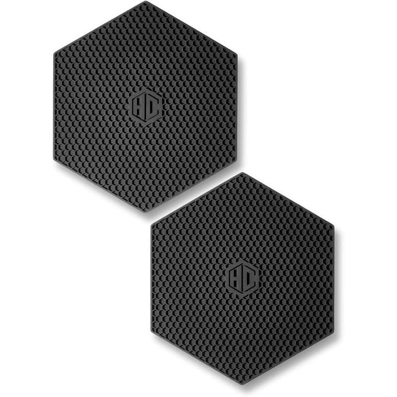 HexClad Hybrid Nonstick 6-Piece Pot Set with 2 Silicone Trivets, 2, 3, and 8-Quart Pots with Tempered Glass Lids, Stay-Cool Handles, Dishwasher-Friendly, Induction Ready, Compatible with All Cooktops